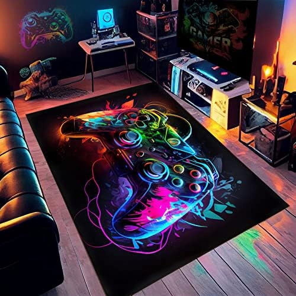 Gaming Rug for Game Room, Gamer Rug for Boys Bedroom, Game Controller ...
