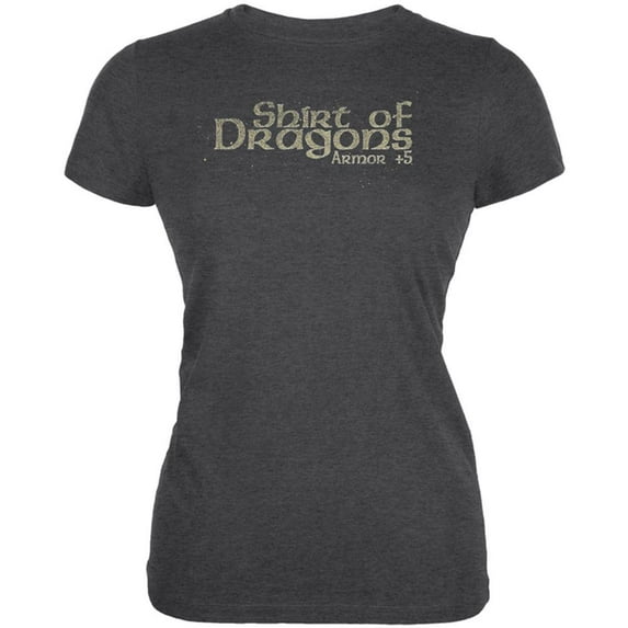 Gaming Shirt of Dragons Armor Class Juniors Soft T Shirt Deep Heather LG