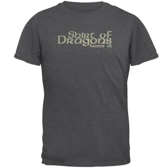 Gaming Shirt of Dragons Armor Class Mens T Shirt Dark Heather LG