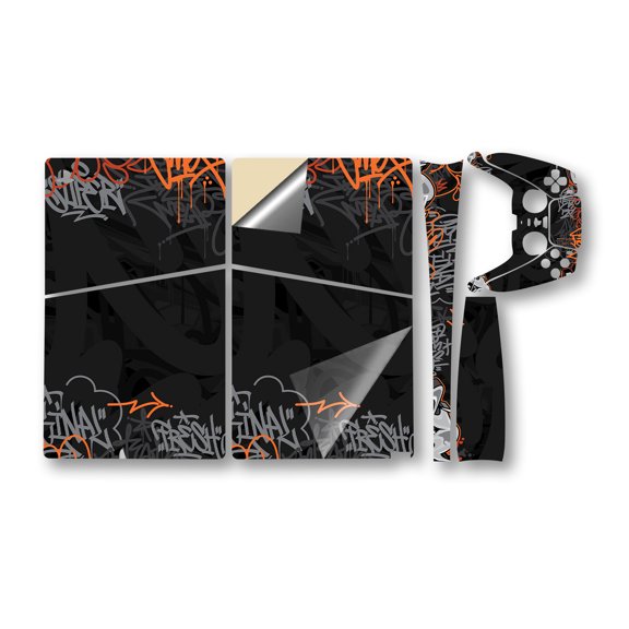 Gaming Skin Compatible With Sony PlayStation 5 Pro Bundle - Orange Tag - Premium 3M Vinyl Protective Wrap Decal Cover - Easy To Apply | PS5 Skin Crafted in the USA by MightySkins