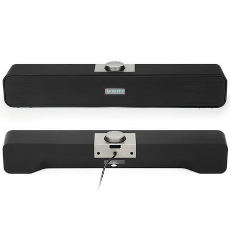 Gaming Soundbar with Enhanced Bass - 2.0 Channel Wired Computer Speaker for PC/Laptop/TV, 40" Slim Design, High Volume Audio (Black)