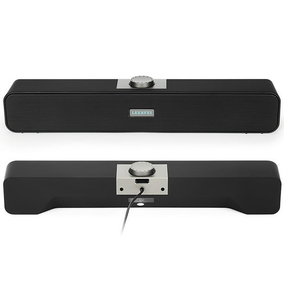 Gaming Soundbar with Enhanced Bass - 2.0 Channel Wired Computer Speaker for PC/Laptop/TV, 40" Slim Design, High Volume Audio (Black)