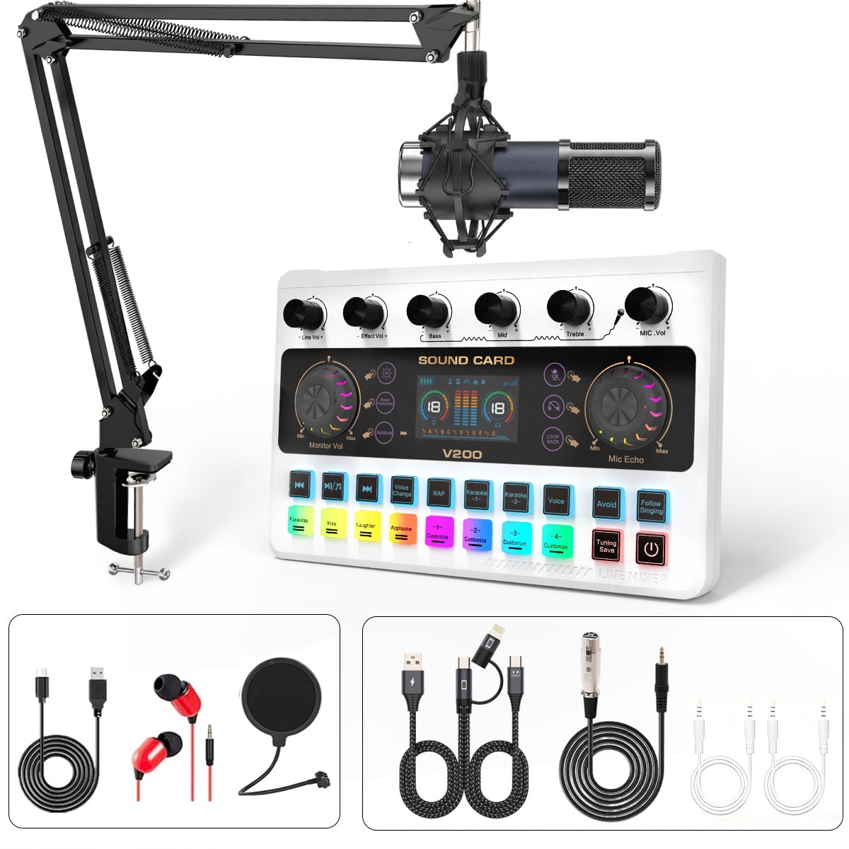 sound card microphone and headset for streaming