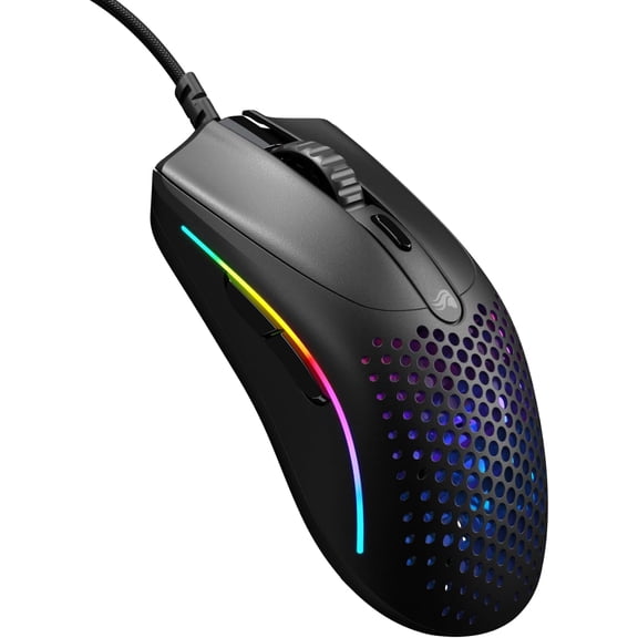 Gaming - Superlight Wired PC Mouse with Honeycomb Shell, 6 Programmable Buttons, RGB Lighting & PTFE Skates Model O 2 Mini, Matte Black