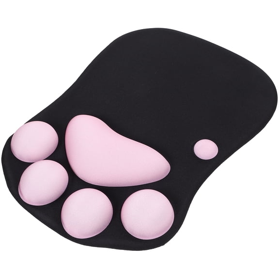 MERRYHAPY Black Resin Wrist Support Mouse Pad with Cat Paw Design for Comfortable Desk Setup