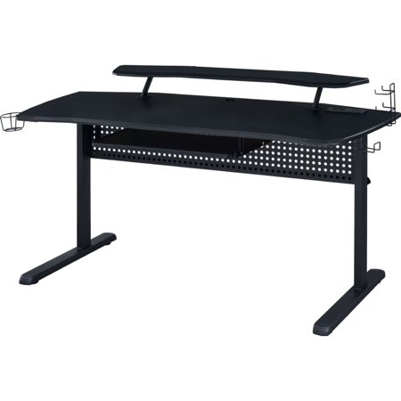 Gaming Table with USB Plugin and Headset Rack Black - Saltoro Sherpi