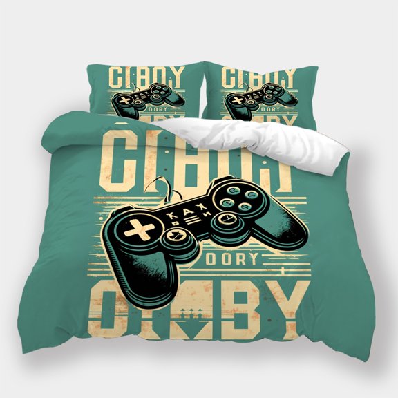 Gaming Theme Bedding Set Teen Adult Fashion Duvet Cover Pillowcase Bedroom Decor Bed Gift,King (90"x104")
