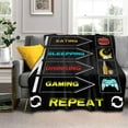 thumbnail image 1 of Gaming Throw Blanket Gamer Fleece Blanket for Kids Teens Boys,Super Soft Blanket Used for Bed Couch (Black,60×80 inches), 1 of 6