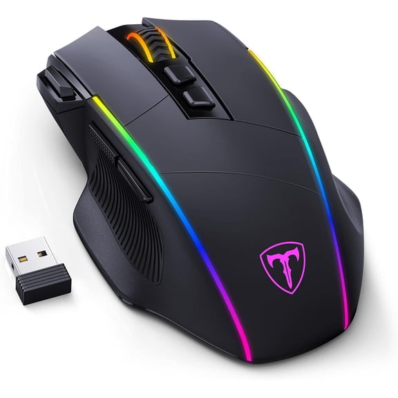 Gaming ,Tri-Mode 2.4G/USB-C/Bluetoothy, Up to 10000DPI,Chroma RGB Backlit, with 8 Programmable Buttons,Rechargeable Computer  for Laptop,PC,