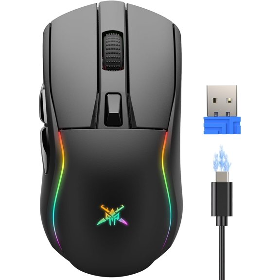 Gaming ,Tri-Mode 24000 DPI Gaming | 1000Hz Polling Rate,RGB Backlit,6 Programmable Buttons, plastic ,fits PC/Laptop/,for gaming and office