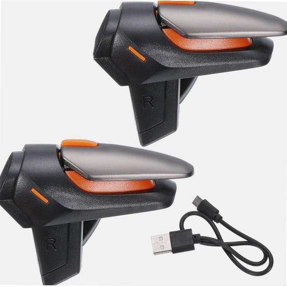 Gaming Trigger Mobile Game Controller 1 Pair Fire Key Burst Shooter Black for 4.7-6.5 Inch Cell Phone with 20cm USB Cable