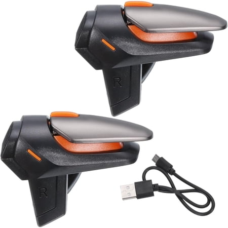 Gaming Trigger Mobile Game Controller 1 Pair Fire Key Burst Shooter Black for 4.7-6.5 Inch Cell Phone with 20cm USB Cable