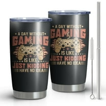 Gaming Tumbler Cup with Lid and Straw 20 Oz Stainless Steel Insulated Gamer Mug Gaming Accessories