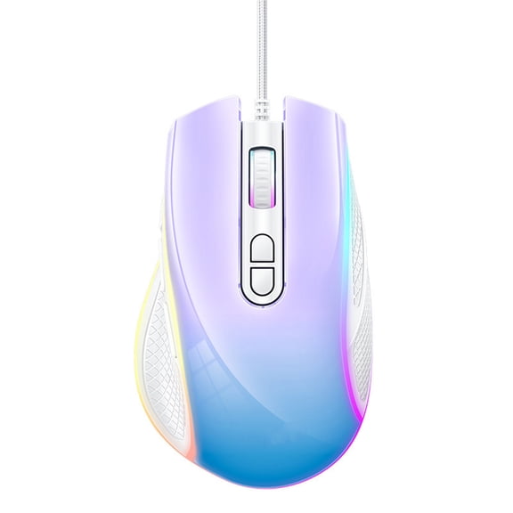 Gaming USB Color Lighting, 8 Programmable Buttons, 6 DPI Settings to 7200, Ergonomic Side Grips, Computer Desk Setup, Laptop Use