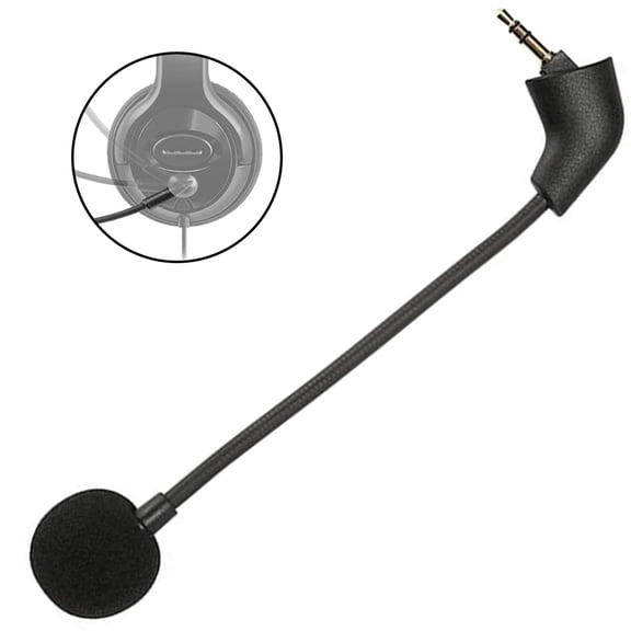 Gaming Upgrade, Detachable Microphone With Flexible Boom, Omn Directional Mic For Clear Audio Capture, 360-Degree Rotation, Noise Cancelling Technology, Black Steel Hose, Perfect