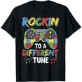 thumbnail image 1 of Gaming Video Game Rocking To Different Tune Autism Awareness T-Shirt, 1 of 4