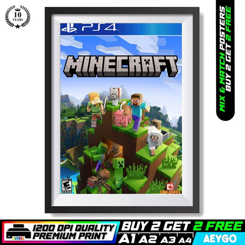 Gaming Video Game Wall Art – Minecraft Poster Print Picture 16x24 ...