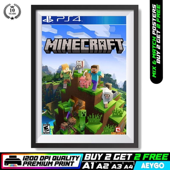 Gaming Video Game Wall Art – Minecraft Poster Print Picture 16x24 ...