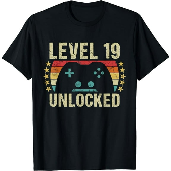 Gaming Vintage 19th Birthday Gift 19 Year Old Boy Girl Gamer T-Shirt