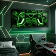 thumbnail image 1 of Gaming Wall Art for Living Room Neon Honeycomb Gamer Poster Prints Video Game Consoles Red Hexagon Lights 3 Picture Sets Wall Decor,Kids Bedroom Decor, 1 of 6