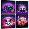 thumbnail image 1 of Gaming Wall Decor Gamer Room Wall Decor for Boys Modern Graffiti Canvas Wall Art for Men Bedroom Retro Vedio Gamepad Headphone Pictures Kids Colorful Street Pop Artwork Home Decor 12x12" 4 Pcs, 1 of 6
