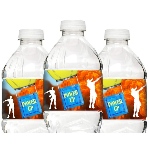 Gaming Waterproof Bottle Labels - 20 Bottle Labels - Video Game Party Decorations - Game Truck Party Supplies - Battle Bottle
