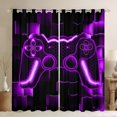 thumbnail image 1 of Gaming Window Curtains Teen Game 30%-50% Blackout Curtains Gamer Curtains & Drapes,Gamepad Home Decor For Window Treatments 2 Panels 38"Wx45"LPurple Black,Fluffy, 1 of 6