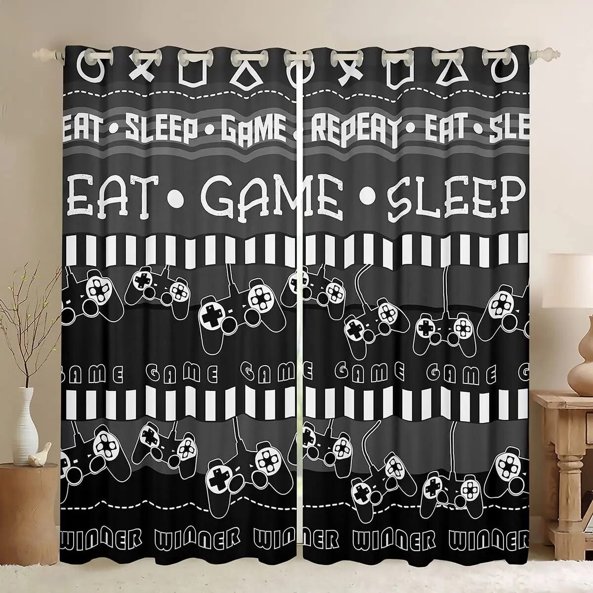 Sea Game Window Gaming Window Curtains for Bedroom Living Room Decor Video Games Window ...