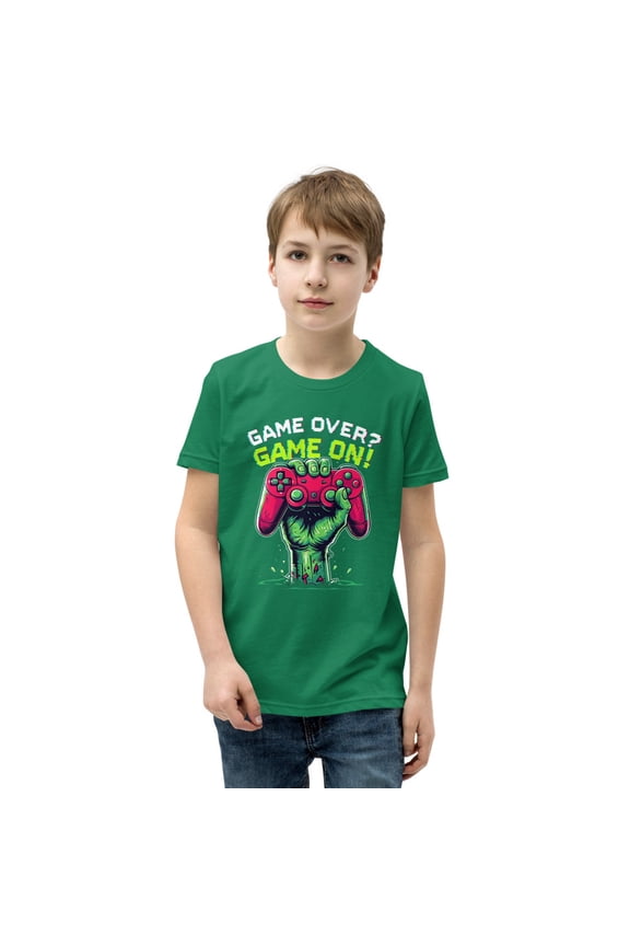 Gaming Youth Short Sleeve for Boys – Video Game T-Shirt, Gamer Gift, Level Up Shirt, Cool Boys Graphic Tee (Kelly, S)