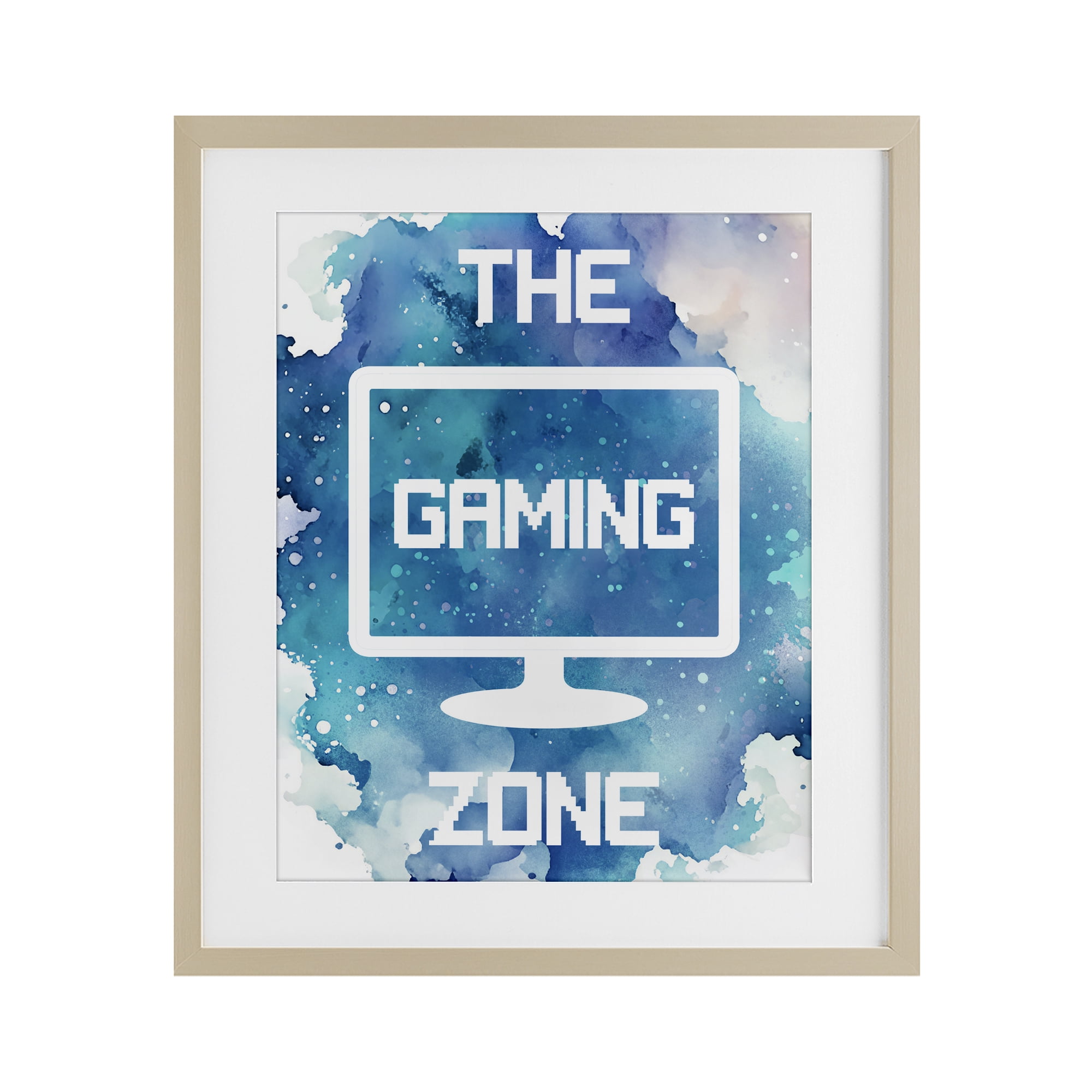 Gaming Zone Moniter Birch Framed Print Under Glass, design by Marcus Prime