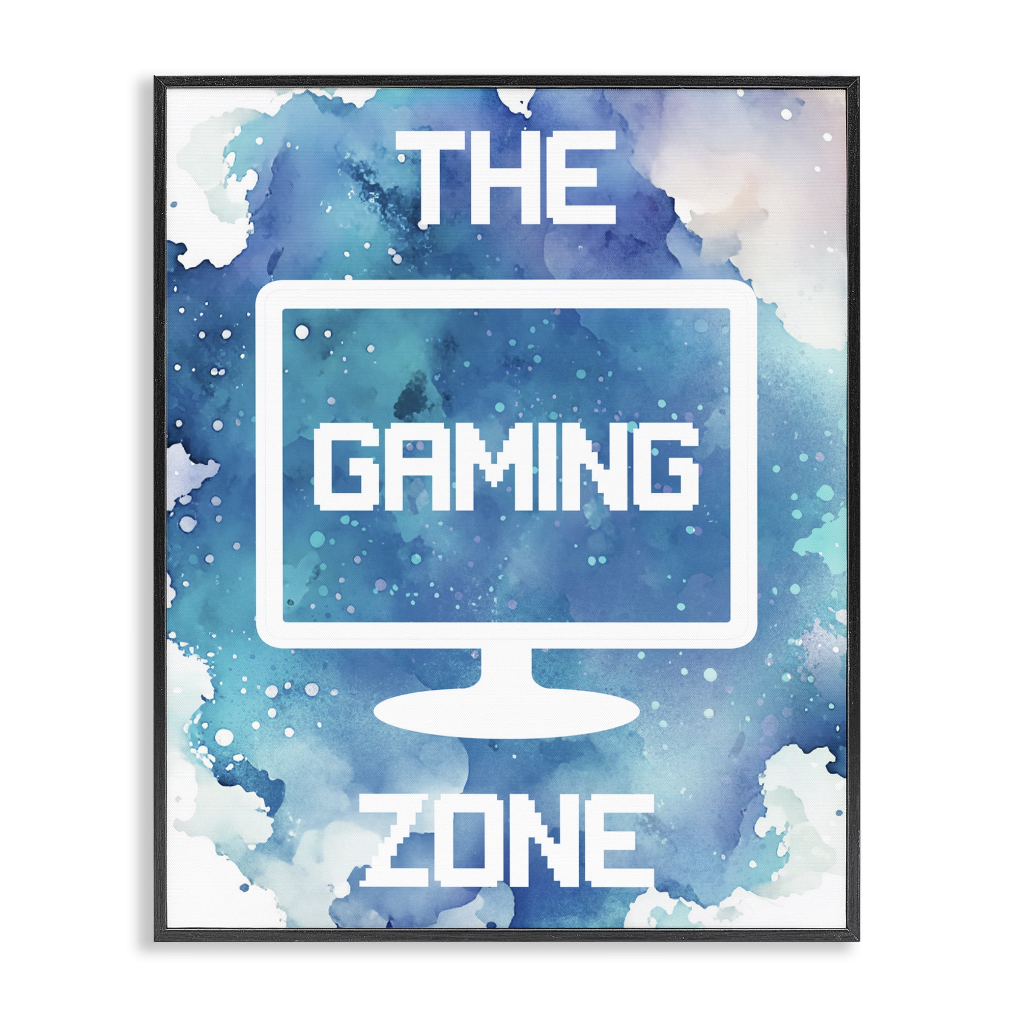 Gaming Zone Moniter Black Framed Giclee Art, design by Marcus Prime