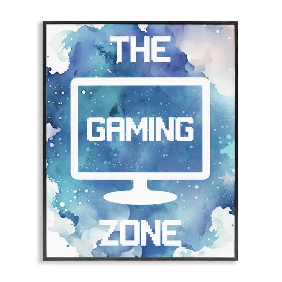 Gaming Zone Moniter Black Framed Giclee Art, design by Marcus Prime