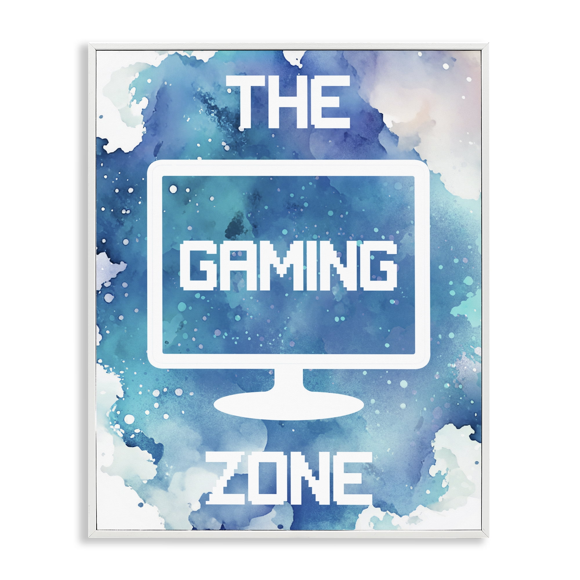 Gaming Zone Moniter White Framed Giclee Art, design by Marcus Prime