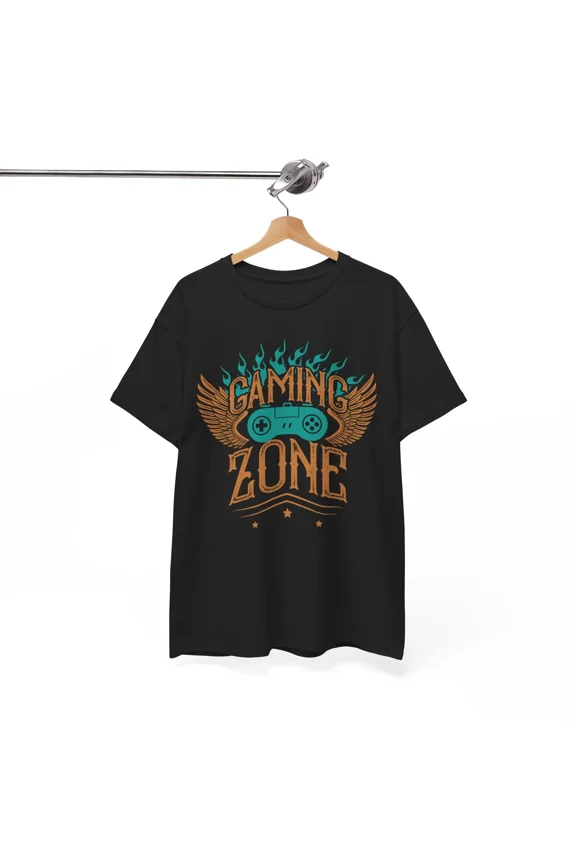 Gaming Zone Retro Controller Wings Flames Unisex T-Shirt, S-5XL