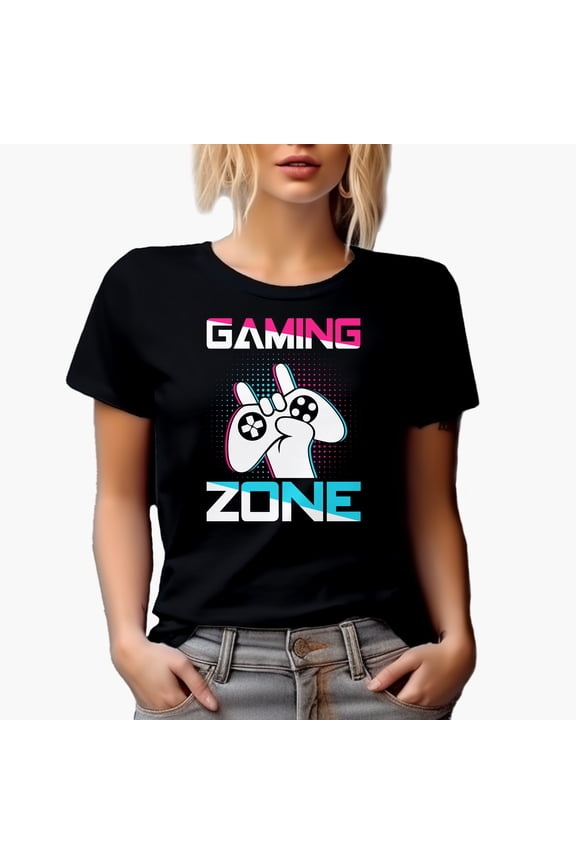 Gaming Zone with Game Controller, Black T-Shirt, Large
