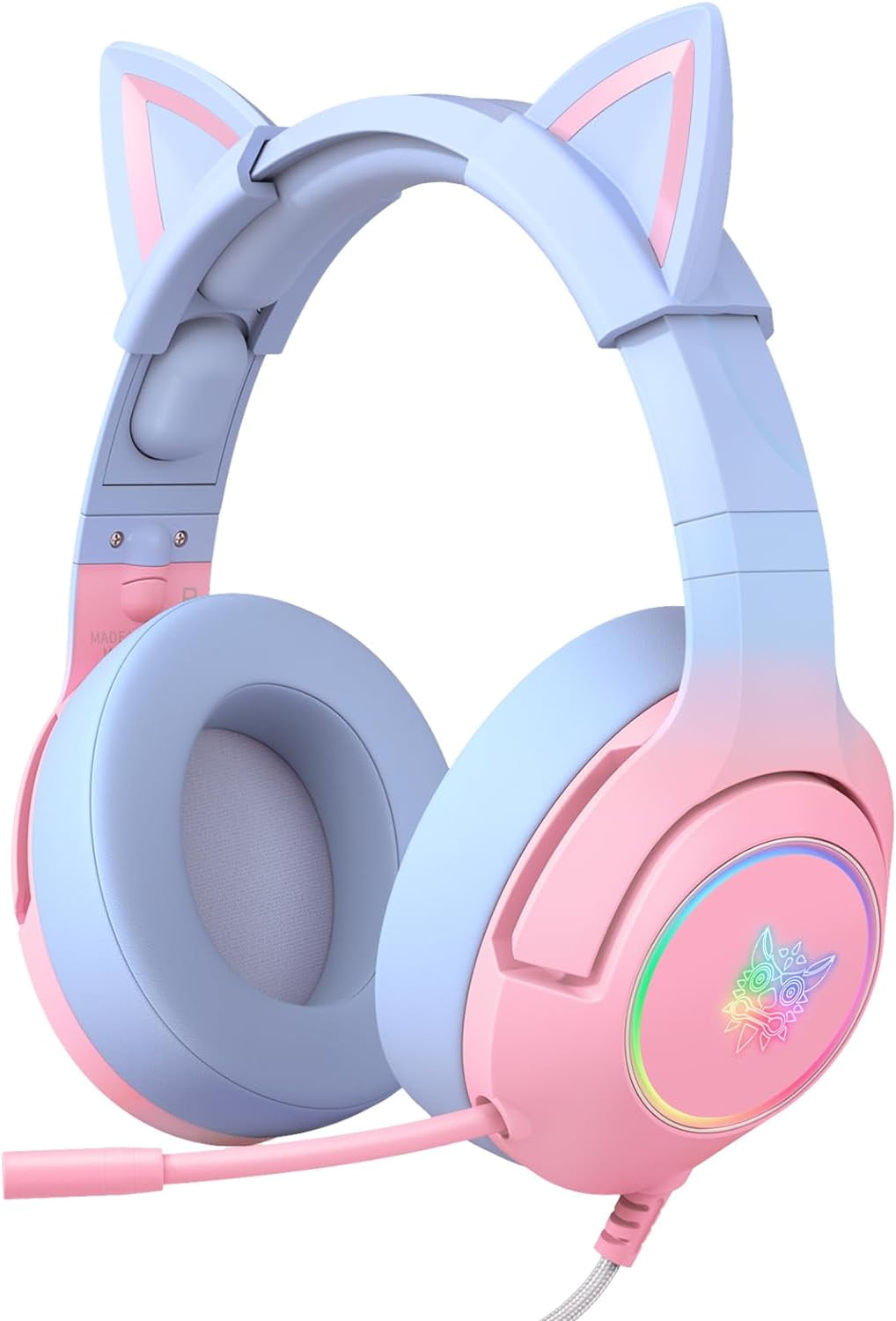 Gaming for PS4 PS5 Cat Ear Headphones with Noise Cancelling rophone RGB Backlight Surround Walmart