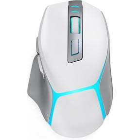 Gaming for & iPad, White 12500 DPI RGB with Tri-Mode (2.4G/USB-C/Wired), Rechargeable Mice for Laptop, PC & Devices