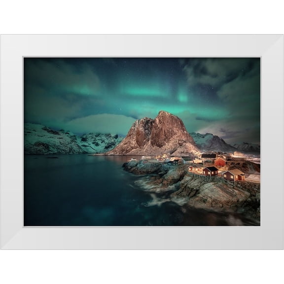 Gamito, Clara 14x11 White Modern Wood Framed Museum Art Print Titled - Arctic Green Dream