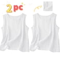thumbnail image 1 of Gamivast 2 Pack Linen Tank Tops for Women Sleeveless Crew Neck Loose Fit Summer Tops Basic Casual Shirts Vacation Beach Linen Look outfits Wear, 1 of 5