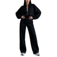 thumbnail image 1 of Gamivast 2 Piece Activewear Sets for Women Cropped Zip up Jacket High Waisted Pants Set Tracksuit Fall Winter Athletic Lounge Outfits Activewear, 1 of 6