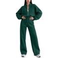 thumbnail image 1 of Gamivast 2 Piece Activewear Sets for Women Cropped Zip up Jacket High Waisted Pants Set Tracksuit Fall Winter Athletic Lounge Outfits Activewear, 1 of 6
