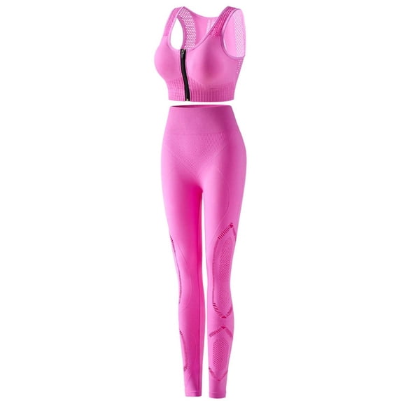 Gamivast 2 Piece Sets for Women Zip Up Sports Bra & High Waist Leggings Workout Sets Mesh Breathable Gym Yoga Running Sporty Tracksuits