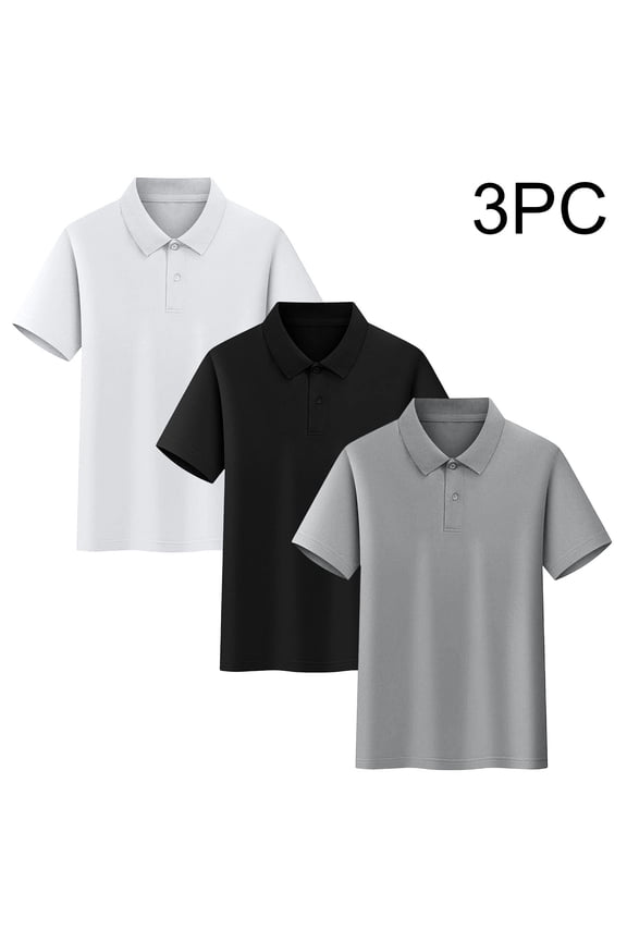 3 Pack Athletic Shirts for Teen Kids Collar 3 Pack Muscle Fit Tops High Performance Breathable Mesh Short Sleeve Boys Gym Training Running Workout Fitness outfits