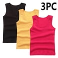 thumbnail image 1 of Gamivast 3-Pack Girls Tank Tops Sleeveless Undershirts Cotton Breathable Basic Cami Shirts Classic Fit Lightweight Casual Summer Essentials for Kids Everyday Wear Pink 120, 1 of 3