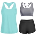 thumbnail image 1 of Gamivast 3 Piece Tankini Swimsuits for Women 3 Piece Layered Tank Top Striped Print Boy Shorts Full Coverage Family Pool Party Outfits Summer Vacation Wear, 1 of 6