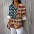 thumbnail image 1 of Gamivast 4Th Of July Shirts for Women Star and Stripe Flag Print Tunic Top 3/4 Sleeve Patriotic Blouses Outfits L Clothes Recent I have Placed, 1 of 5