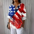 thumbnail image 1 of Gamivast 4Th Of July Shirts for Women Star and Stripe Flag Print Tunic Top 3/4 Sleeve Patriotic Blouses Outfits XL Refunds on My Account from an Online Order, 1 of 5