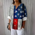 thumbnail image 1 of Gamivast 4Th Of July Shirts for Women Star and Stripe Flag Print Tunic Top 3/4 Sleeve Patriotic Blouses Outfits XXL Womens at, 1 of 5