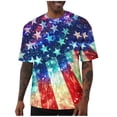 thumbnail image 1 of Gamivast 4Th of July Patriotic T-Shirts for Men USA American Flag Short Sleeve Crewneck Stars And Stripes Paint Splatter Casual Loose Fit Summer Tops, 1 of 6