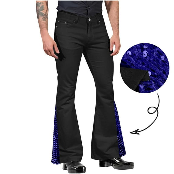 Gamivast 70S Disco Pants for Men,Mens Bell Bottom Jeans Pants,60S 70S Bell Bottoms Stretch Vintage Denim Pants Jeans for Men Blue M My Orders at Walmart Account Purchase History